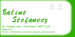 balint stefanecz business card